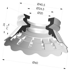 Ventosa plana Serie 7FP Ø 59.5mm