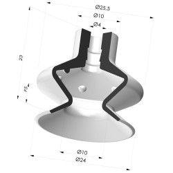 Ventosa 1.5 Fuelles Serie 1 Ø 25MM