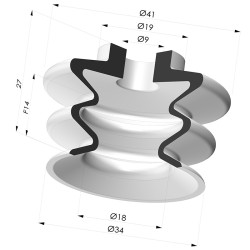 Ventosa 2.5 Fuelles Serie 370s Ø35MM
