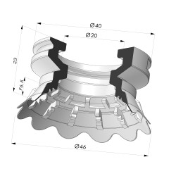 Ventosa Plana Serie 7 Ø 46MM