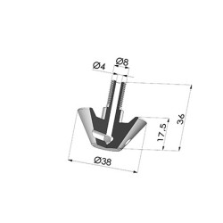 Cabezal de succión para juntas de centrado de botellas Serie TAC - Øest 38MM