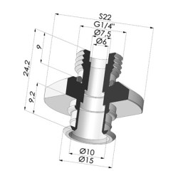 Conexión Desmontable Macho 1/4G