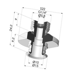 Conexión Desmontable Macho 1/4G - con Filtro