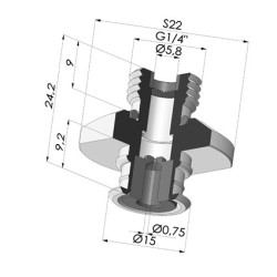 Conexión Desmontable Macho 1/4G - con Chorro