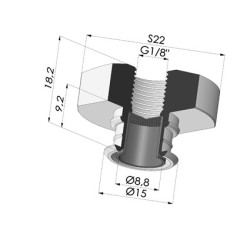 Conexión Desmontable Hembra 1/8G - con Filtro