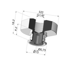 Conexión Desmontable Hembra 1/8G - con Chorro
