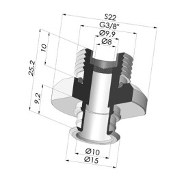 Conexión Desmontable Macho 3/8G - con Filtro