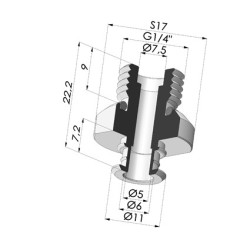 Conexión Desmontable Macho 1/4G