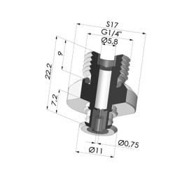 Conexión Desmontable Macho 1/4G - con Chorro