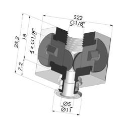 Conexión Desmontable Hembra 1/8G - con 5 salidas