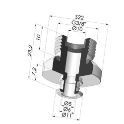 Conexión Desmontable Macho 3/8G - con filtro