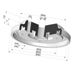 Inserto remachado hembra G1/8"