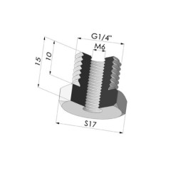 Adaptador - Macho G1/4" - Hembra M6