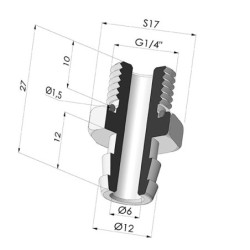 Conexión Desmontable Macho G1/4"