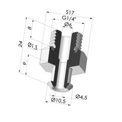 Conexión Desmontable Macho G1/4"