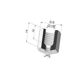 Adaptador - Hembra G1/8" - Hembra M5