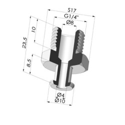 Conexión Desmontable Macho G1/4"