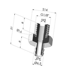Conexión Desmontable Macho G1/8"