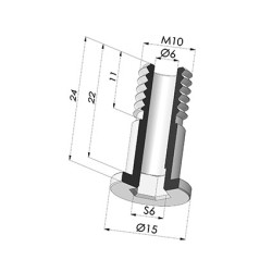 Tornillo M10/150 - Ø Cabeza 15MM - L 24MM