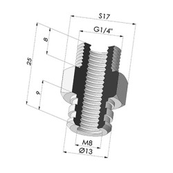 Inserto Desmontable Macho G1/4"