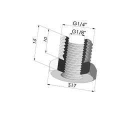 Adaptador - Macho 1/4G - Hembra 1/8G