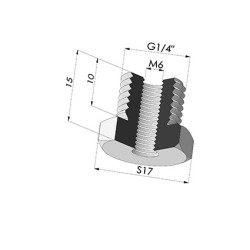 Adaptador - Macho 1/4G - Hembra M6