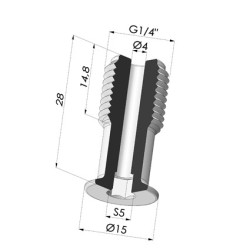 Tornillo G1/4" - Ø Cabeza 15MM - L 28MM