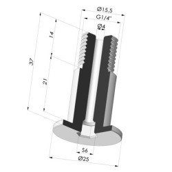 Tornillo G1/4" - Ø Cabeza 25MM - L 37MM