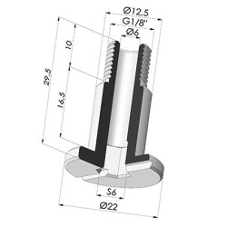 Tornillo 1/8G - Ø Cabeza 22MM - L 29.5MM