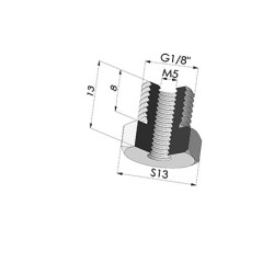 Adaptador - Macho 1/8G - Hembra M5