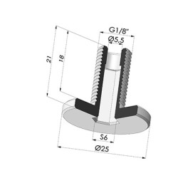 Tornillo G1/8" - Ø Cabeza 25MM - L 21MM