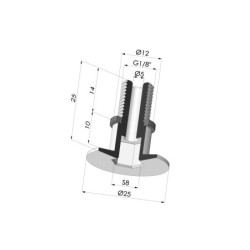 Tornillo G1/8" - Ø Cabeza 25MM - L 25MM