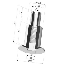Tornillo G1/8" - Ø Cabeza 25MM - L 37MM