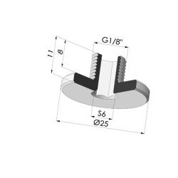 Tornillo 1/8G - Ø Cabeza 25MM - L 11MM