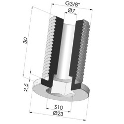 Tornillo G3/8" - Ø Cabeza 23MM - L 30MM