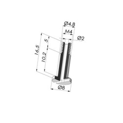 Tornillo M4 - Ø Cabeza 8MM - L 16.5MM
