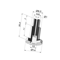 Tornillo M6 - Ø Cabeza 14 mm - L 20.5 mm