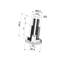 Tornillo M6 - Ø Cabeza 14 mm - L 20.5 mm