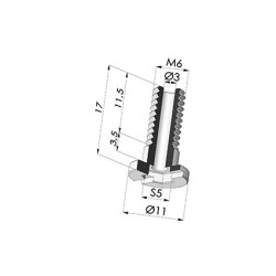 Tornillo M6 - Ø Cabeza 11MM - L 17MM