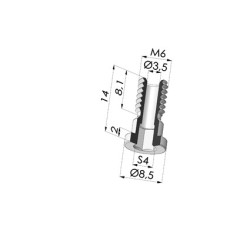 Tornillo M6 - Ø Cabeza 8.5 mm - L 14 mm