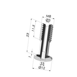 Tornillo M8 - Ø Cabeza 12 mm - L 23 mm