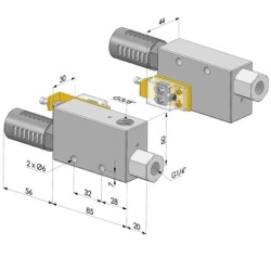 Venturi Mono Etapa  Serie  VT - 91% Vacío - con vacuóstato
