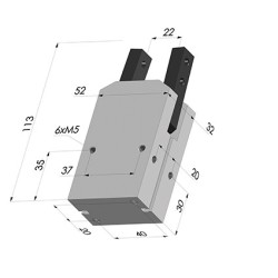 Pince Serrage Ouverture 180° Série NOV DM - Double effet