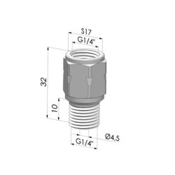 Palpador con bolas Série PB  Øvacio macho G1/4"