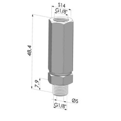 Palpador con bolas Série PB  Øvacio macho G1/8"