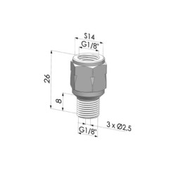 Palpador con bolas Série PB  Øvacio macho G1/8"