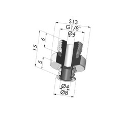 Inserto Desmontable  Macho 1/8G - con filtro