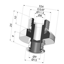 Inserto Desmontable  Macho 3/8G - con filtro