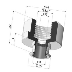 Inserto Desmontable  Hembra3/8G - con filtro