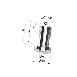 Tornillo G1/4"-Ø cabeza 19MM-L28MM